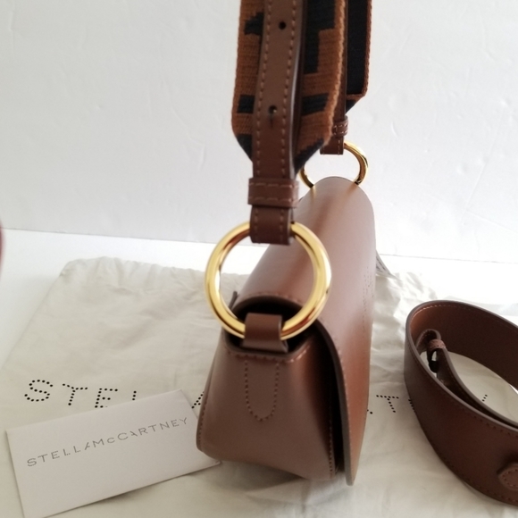 Stella McCartney Brown Logo Saddle Flap Shoulder Bag - Picture 7 of 12